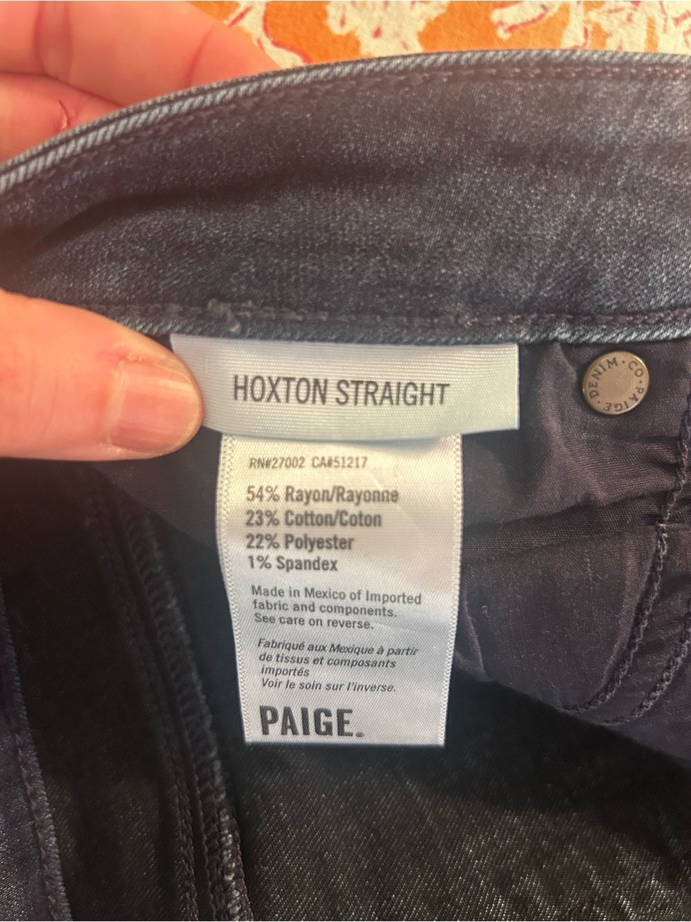 PAIGE Straight Leg Jeans in Dark Blue - Picture 6 of 6